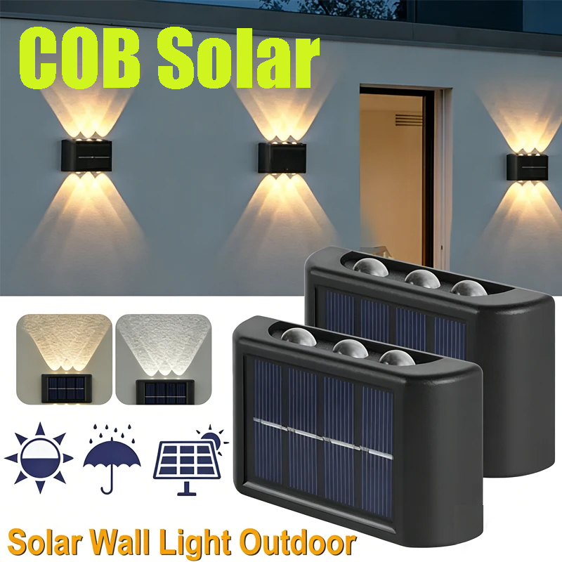 Solar Lamp - COB 태양광 벽등, 방수 야외 조명,
