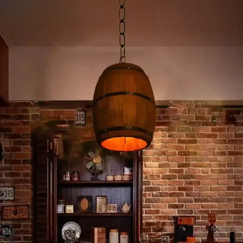 소박한 빈티지 샹들리에 나무 펜던트 조명 와인 배럴 행 - Solar Lamp 리뷰 및 가격